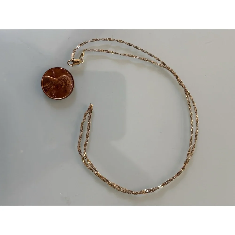 14k Gold Twisted Chain Necklace 2.22 Grams  18.5